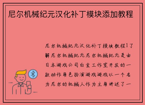 尼尔机械纪元汉化补丁模块添加教程